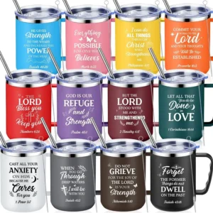 12 Pcs Christian Coffee Mugs Bible Verse
