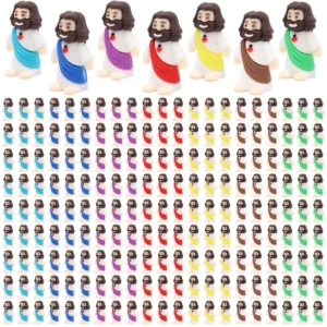 200pcs mini Jesus Decorations 7 colors Jesus Statues Desktop Decorations Party Gifts Decorations Savior Easter Gifts
