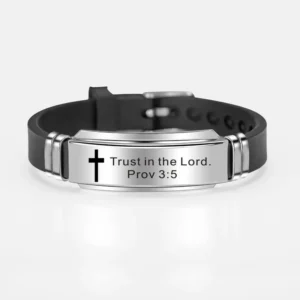 Christian Stainless Steel Bracelets Silicone Wristband
