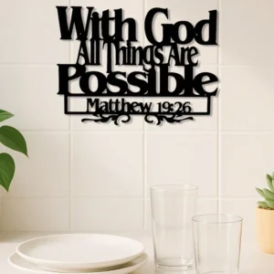 17.71x12.59in Rustic Farmhouse Christian Metal Wall Art - Inspirational Bible Verse Religious Scripture Sign for Home Decor