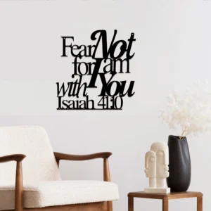 1pc Isaiah 41:10 Metal Bible Verse, Christian Home Decor Bible Metal Wall Art For Home Room Living Room Office Decor
