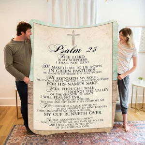 1pc Cozy Bible Verse Flannel Blanket - Soft, Warm, Tear-Resistant Throw with Psalm 25:6 Print - Perfect Gift for Friends & Famil