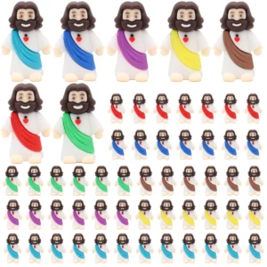 50pcs mini Jesus Decorations 7 colors Jesus Statues Desktop Decorations Party Gifts Decorations Savior Easter Gifts
